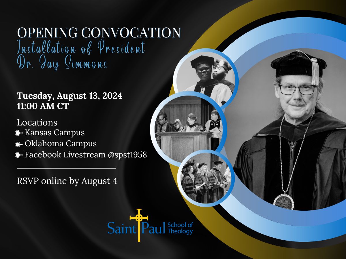 Photo of President Jay Simmons and an invitation to Convocation